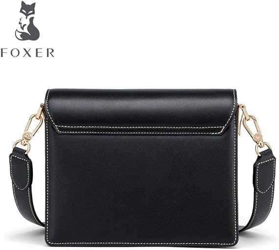 FOXER Women's Small Crossbody Bag, Genuine Cow Leather Mini Ladies Shoulder Bag