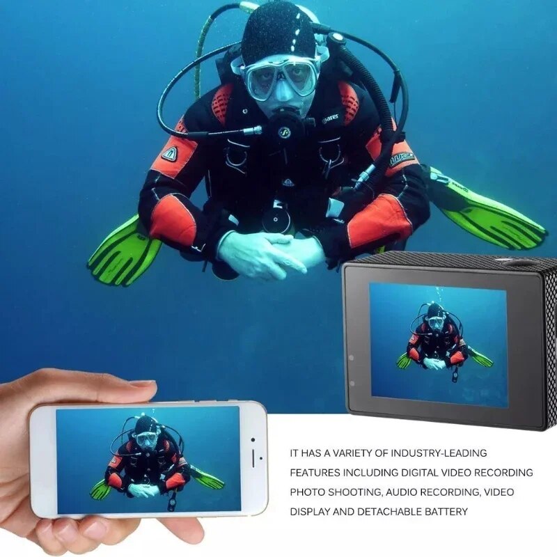 Underwater Camera; Waterproof, 4K Camera 30FPS HD Wide Angle Lens