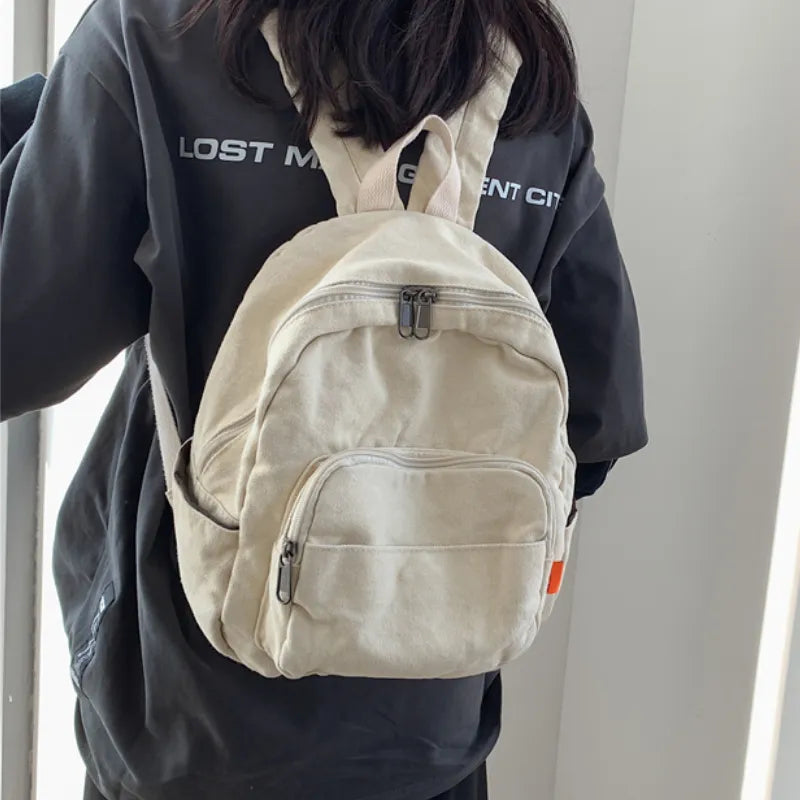 Women Small Backpack Vintage Canvas School Mini Backpack Women