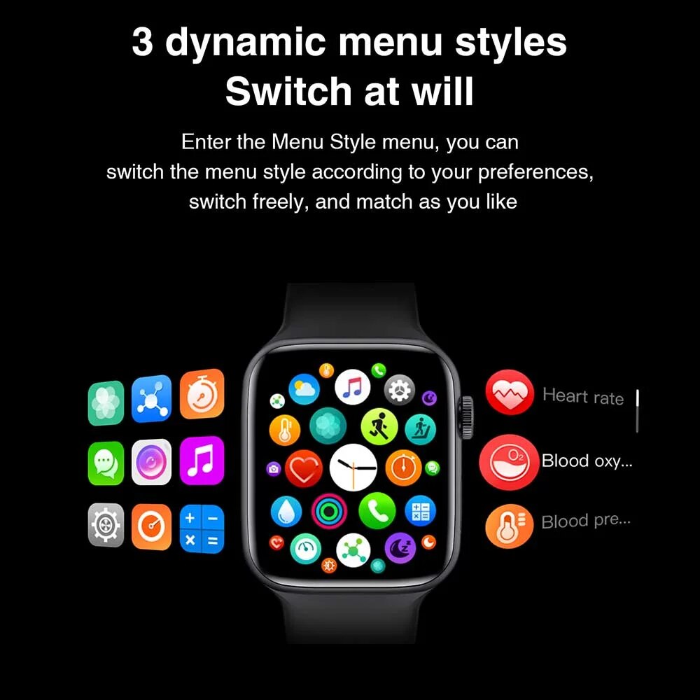 S9 Smartwatch for Men and Women, Heart Rate, Bluetooth, iOS/Android