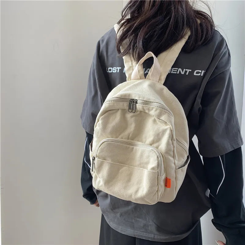 Women Small Backpack Vintage Canvas School Mini Backpack Women