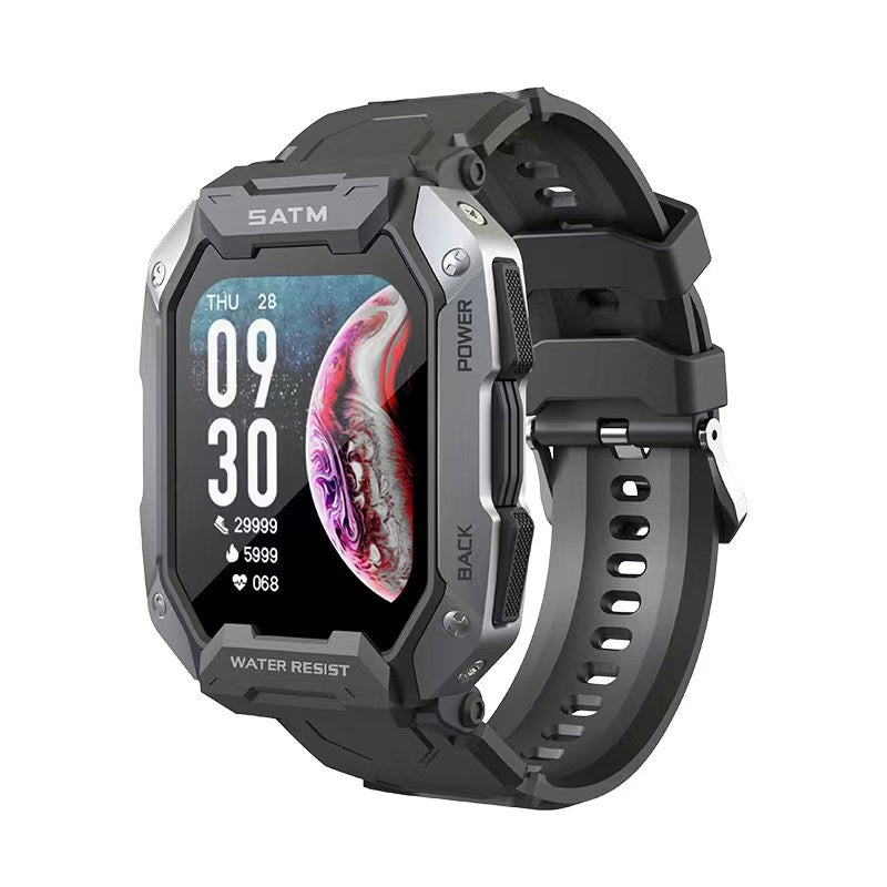 Rugged M1 Outdoor Smartwatch, Blood Pressure, 5ATM IP69K Waterproof, Bluetooth Smartwatch For Men