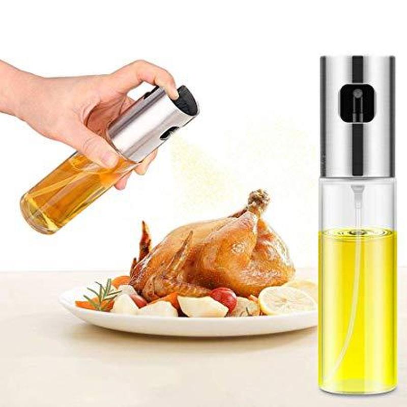 Stainless Steel Olive Oil Sprayer Bottle for Cooking, Baking, Barbecue - Oil and Vinegar