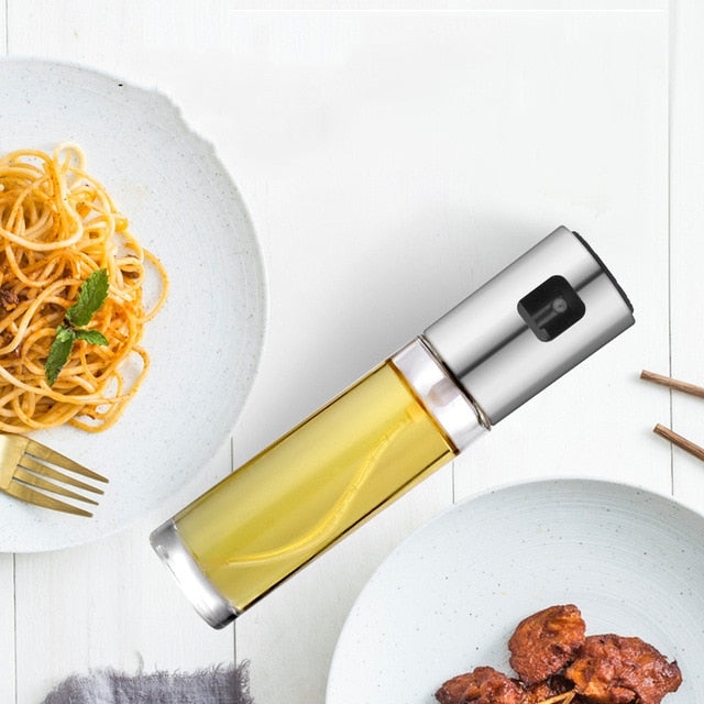 Stainless Steel Olive Oil Sprayer Bottle for Cooking, Baking, Barbecue - Oil and Vinegar