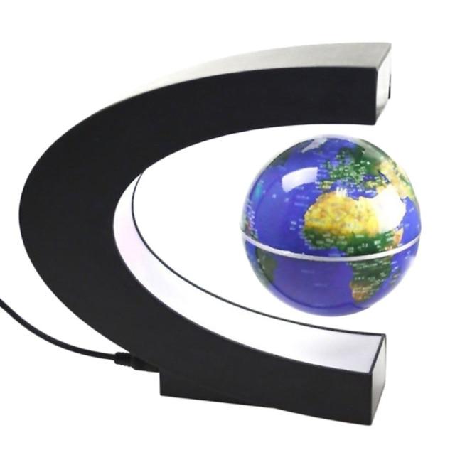 C Shape Magnetic Levitation Floating Globe World Map with LED Light