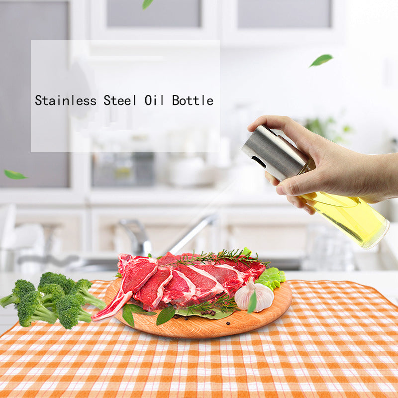 Stainless Steel Olive Oil Sprayer Bottle for Cooking, Baking, Barbecue - Oil and Vinegar