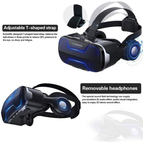 VR Headset 3D Video and Gaming - Virtual Reality Headset - WITH REMOTE & GAME PAD