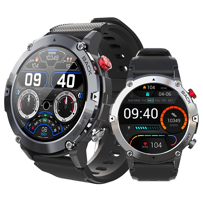 Military C21 Smart Watch Men Bluetooth 5ATM Waterproof Sport Wrist Smartwatch, Android/iOS