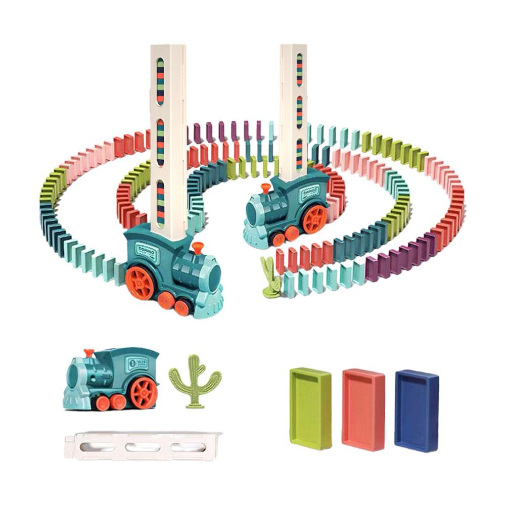 Kids Electric Automatic Laying Domino Train Car Toy Boys Gift