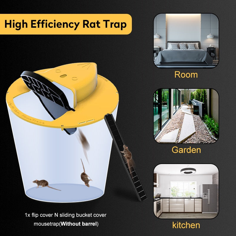 Smart Mouse Trap Slide Bucket Lid Flip Slide Rat Trap