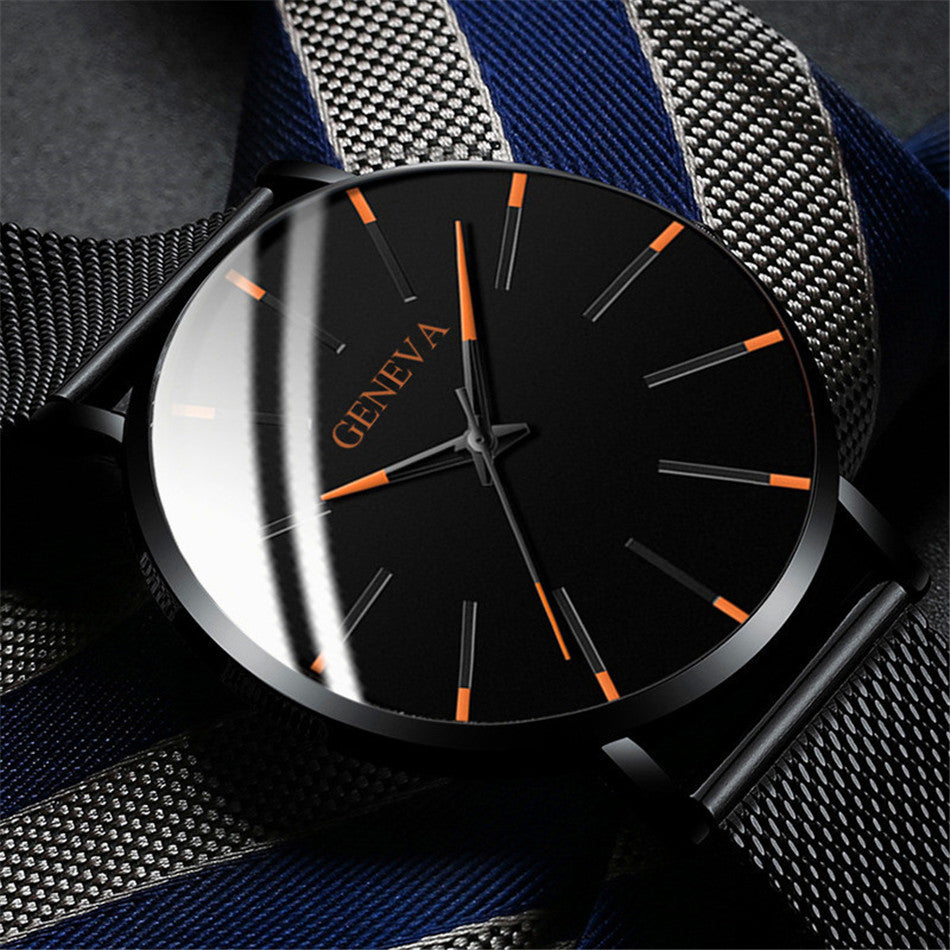 Geneva Minimalist Watch Men Ultra Thin Stainless Steel