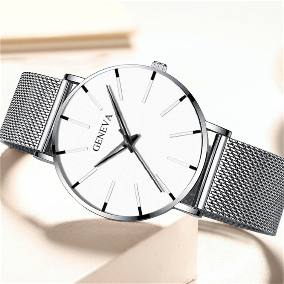 Geneva Minimalist Watch Men Ultra Thin Stainless Steel