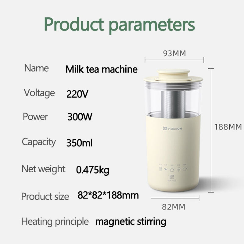 5 in 1 Electric Coffee Maker Multifunction Portable Milk Tea Machine Milk Frother Automatic Tea Maker DIY Milk Tea Coffee 350ml