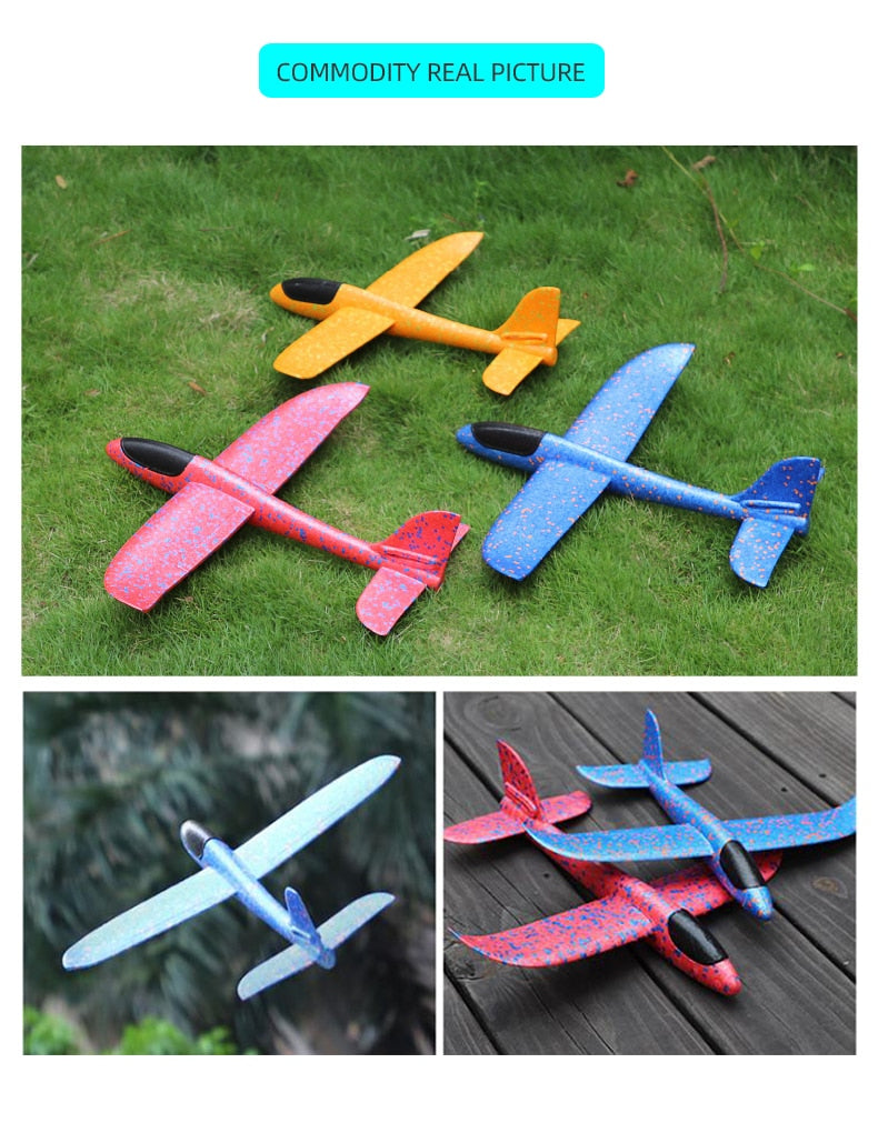 Big Foam Plane Glider Hand Throw Airplane Light Inertial Planes Outdoor Launch Kids Toys