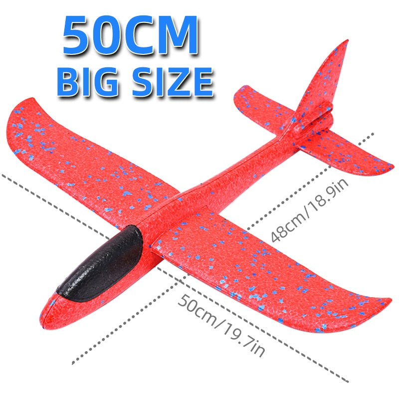 Big Foam Plane Glider Hand Throw Airplane Light Inertial Planes Outdoor Launch Kids Toys