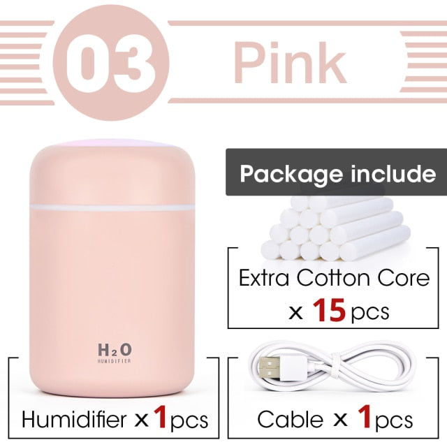 Humidifier Portable USB Ultrasonic Colorful Cup Aroma Diffuser Cool Mist Maker Air Humidifier Purifier With Light For Car Home