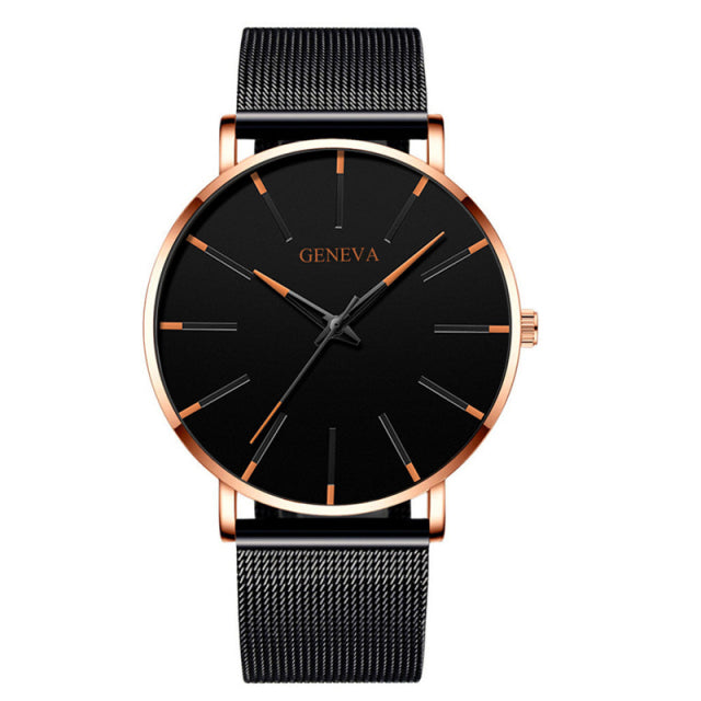 Geneva Minimalist Watch Men Ultra Thin Stainless Steel