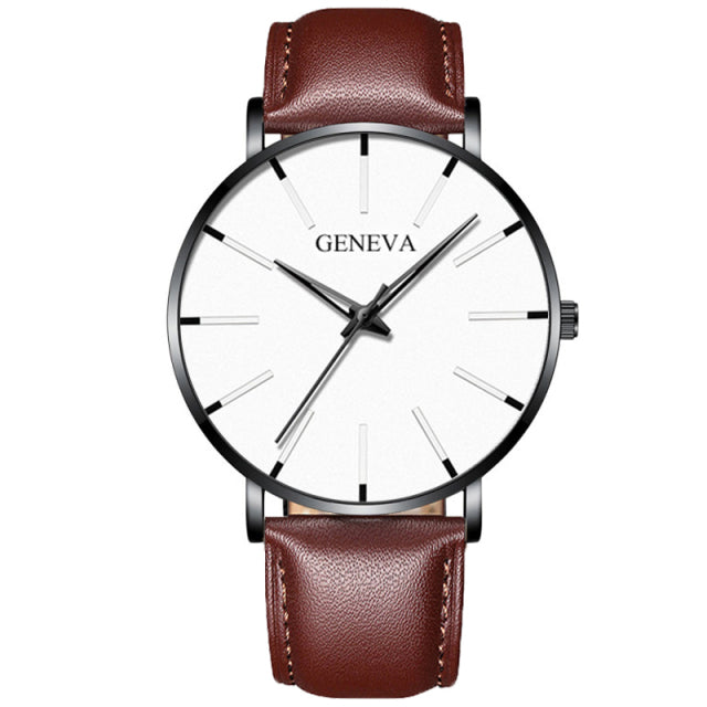 Geneva Minimalist Watch Men Ultra Thin Stainless Steel