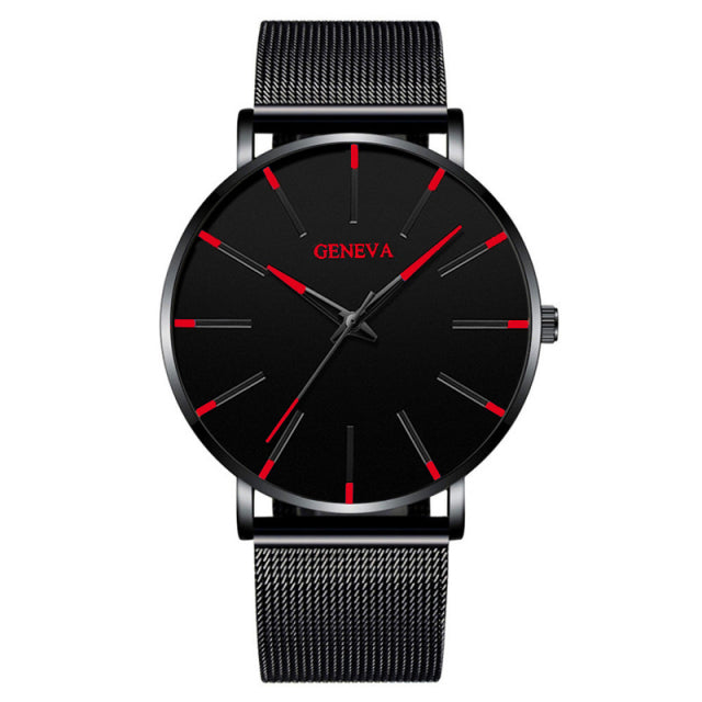 Geneva Minimalist Watch Men Ultra Thin Stainless Steel