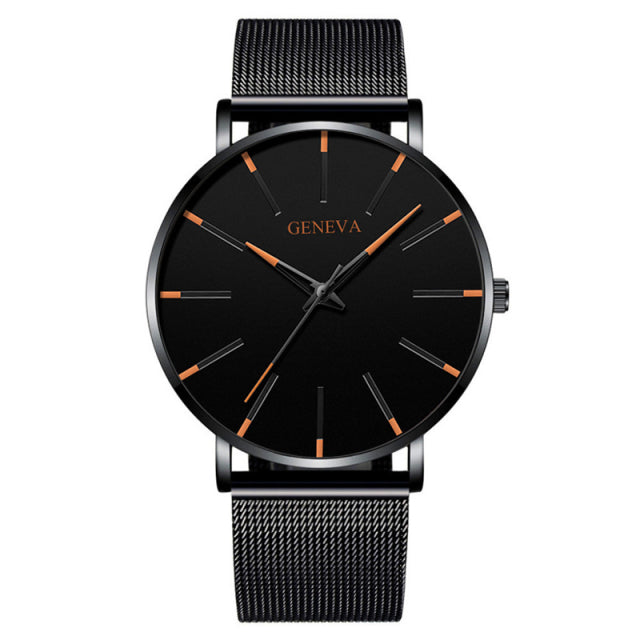 Geneva Minimalist Watch Men Ultra Thin Stainless Steel