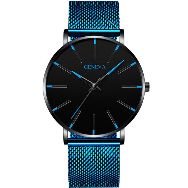 Geneva Minimalist Watch Men Ultra Thin Stainless Steel