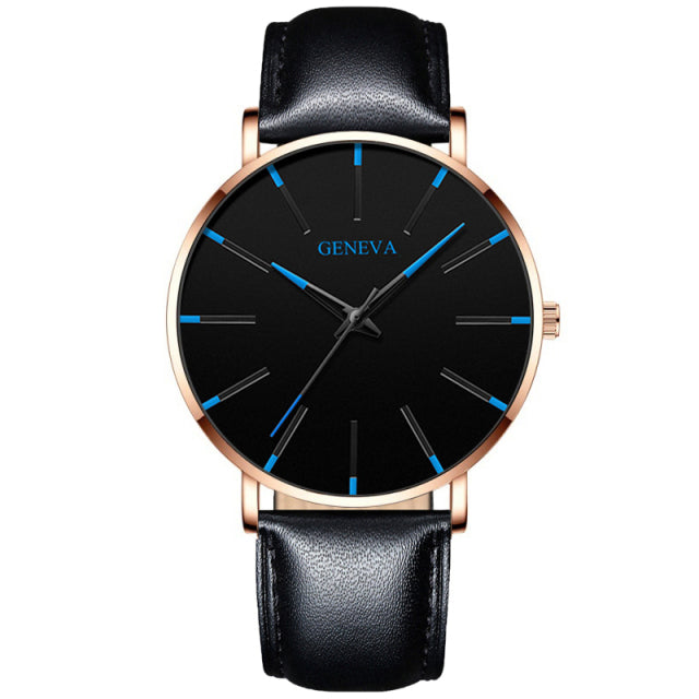 Geneva Minimalist Watch Men Ultra Thin Stainless Steel