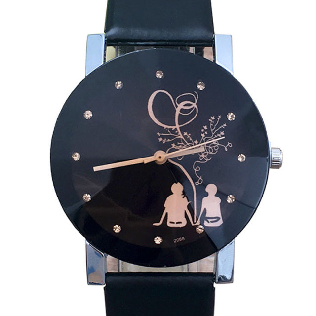 Romantic Wristwatch for Couples, Lovers, Students, Leather, Analog Dial, Quartz - Gift for HIM/HER