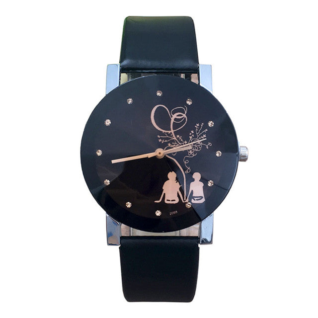 Romantic Wristwatch for Couples, Lovers, Students, Leather, Analog Dial, Quartz - Gift for HIM/HER